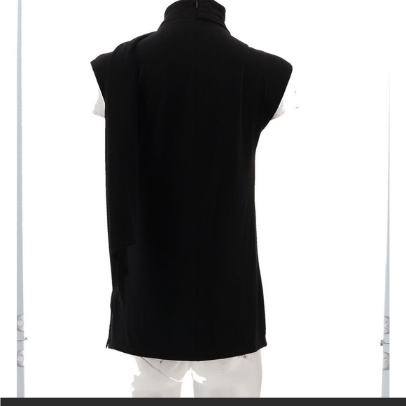 DAVID David Meister Fluid Jersey Scarf Top Black 742-972 - Picture 2 of 3